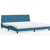 vidaXL Cadre de lit sans matelas "Hanko" bleu 200x200 cm velours