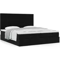 vidaXL Ottoman-lit avec matelas noir 200x200 cm velours