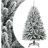 vidaXL Sapin de Noël artificiel à charnières avec neige floquée 150 cm