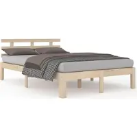 vidaXL Lit en bois massif 140x190 cm