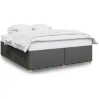 vidaXL Cadre de lit sans matelas gris foncé 180x200 cm Tissu
