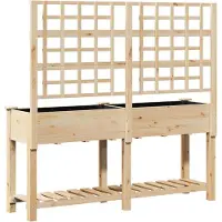 vidaXL Cache-pot de jardin avec étagère Beige 203.5 x 54 x 152.5 cm