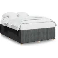 vidaXL Cadre de lit sans matelas gris foncé 140x200 cm Tissu