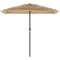vidaXL Parasol avec LED et mât en acier brun 248x248x248 cm