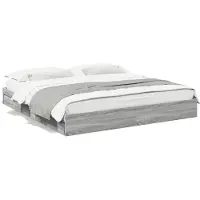 vidaXL Cadre de lit avec tiroirs gris Sonoma 200x200cm bois composite