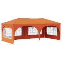 vidaXL Tente de réception pliable 575 x 288 x 245 cm, orange, tissu Oxford