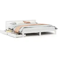 vidaXL Lit en bois massif sans matelas Blanc 180x200 cm pin