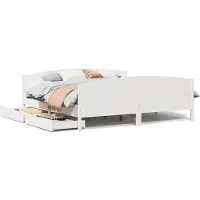 vidaXL Lit en bois massif sans matelas blanc 160x200 pin
