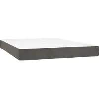 vidaXL Matelas à ressorts ensachés , fermeté moyenne, gris foncé, 137 x 190 x 20 cm, velours