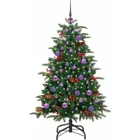 vidaXL Sapin de Noël artificiel Vert 150 cm PVC, métal et plastique