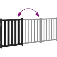 vidaXL Porte pour chiens 3 pièces Pliable Noir 150 cm Sapin massif