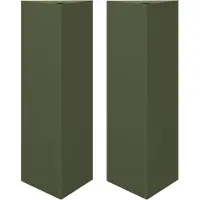 vidaXL Jardinières 2 pcs vert olive triangulaire 30x26x75 cm acier