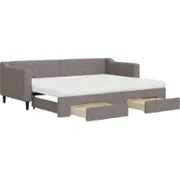 vidaXL Lit de jour extensible avec tiroirs Taupe 80x200 cm Tissu