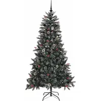 vidaXL Arbre de Noël artificiel vert 180 cm PVC, plastique et acier