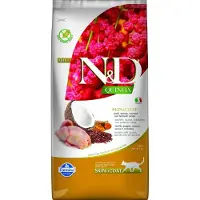 Farmina N&amp;D Cat Quinoa Adult skin &amp; coat quail, coconut - Caille, quinoa &amp; noix de coco pour chats adultes avec intolérances alimentaires se manifestant par des problèmes de peau - 5 kg