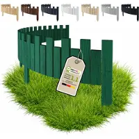 Pemicont Floranica Bordure de Jardin en Bois Clôture d'Extérieur 15 x 200 cm Verte Barrières de Jardin Bordure de Gazon
