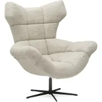 Domo DomoHome | Fauteuil relax ergonomique avec fonction de rotation et de balancement à 360° - rembourrage en mousse Soft Lux Design moderne pour salon chambre bureau | 104x46x119 cm | Beige