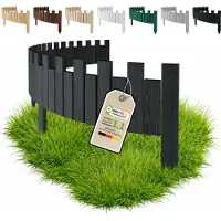 Pemicont Floranica Bordure de Jardin en Bois Clôture d'Extérieur 30 x 200 cm Anthracite Barrières de Jardin Bordure de Gazon