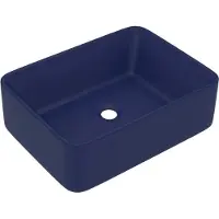 Syfax Lavabo de luxe Bleu foncé mat 41x30x12 cm Céramique