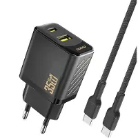 Dudao Chargeur secteur A27Maxceu Pd Qc 35W Usb-A Usb-C avec câble Usb-C - Noir