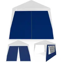 Casaria 2x Parois latérales tonnelle de jardin 3x3m imperméable fenêtre fermeture éclair panneau latéral mur côté pavillon Pop-Up bleu
