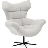 Domo DomoHome | Fauteuil relax ergonomique avec fonction de rotation et de balancement à 360° - rembourrage en mousse Soft Lux Design moderne pour salon chambre bureau | 104x46x119 cm | Blanc
