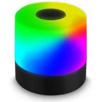 B.K.Licht Mini lampe de table LED RGBW sans fil IP44, tactile, sans fil, batterie, protection contre les éclaboussures, mini, noir, Ø7 x 7 cm