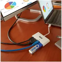 Eaton Tripp Lite USB-C Dock U444-06N-H4GU-C écran unique/1xHDMI/jusqu'à 4K/1xUSB 3.2/support PD 60W/blanc/appareil d'alimentation non inclus
