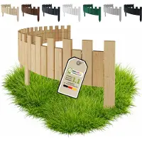 Pemicont Floranica Bordure de Jardin en Bois Clôture d'Extérieur 30 x 200 cm Nature Barrières de Jardin Bordure de Gazon