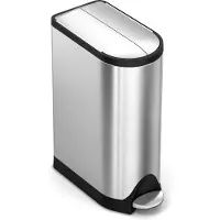 Simplehuman Poubelle papillon à pédale 18L code L inox - - Argent - Inox