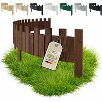 Pemicont Floranica Bordure de Jardin en Bois Clôture d'Extérieur 15 x 200 cm Marron Barrières de Jardin Bordure de Gazon