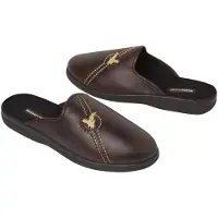 Atlas For Men - Pantoufles pour homme, doublées de polaire AF854 (39 EU) (marron clair)