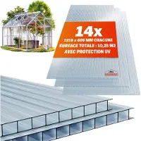 Gardebruk Plaque de polycarbonate creux 10,25 m²