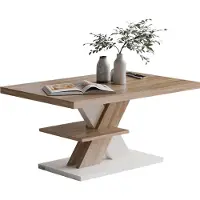 Casaria Table basse Detroit Blanc/Chêne Sonoma 90x60x45cm