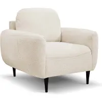 Domo DomoHome BOHO Fauteuil moderne, élégant, rembourré, avec pieds en bois, dossier et accoudoirs, pour le salon et le bureau, taille : 90x91x102 cm, couleur : STRAND