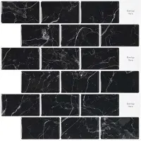 vidaXL Carreau de métro 10 pcs Marbre noir 30 x 30 cm