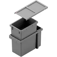 Hailo Poubelle encastrable Inset Tandem 38+7 l, gris foncé 3669101