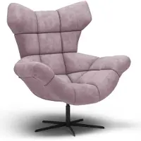 Domo DomoHome | Fauteuil relax ergonomique avec fonction de rotation et de balancement à 360° - rembourrage en mousse Soft Lux Design moderne pour salon chambre bureau | 104x46x119 cm | Rose poudré
