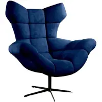 Domo DomoHome | Fauteuil relax ergonomique avec fonction de rotation et de balancement à 360° - rembourrage en mousse Soft Lux Design moderne pour salon chambre bureau | 104x46x119 cm | Bleu