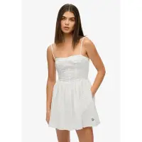 Superdry Broderie Cami Sleeveless Short Dress Gris S Femme