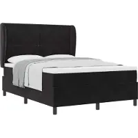 vidaXL Lit Boxspring avec matelas Noir 200 x 160 cm Polyester