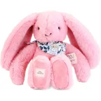 Doudou Peluche Lapin Fleurette rose 25 cm