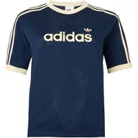 Adidas T-shirt 'Linear' beige clair / bleu foncé