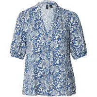 Vero Moda Chemisier 'VMEASY JOY' écru / bleu / bleu clair