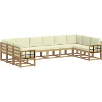 vidaXL Ensemble de salon de jardin 10 pièces, blanc et crème