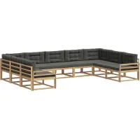 vidaXL Ensemble de canapés d'extérieur avec coussins, 9 pièces, blanc et anthracite