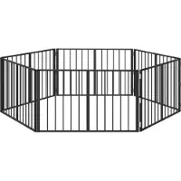 vidaXL , barrière pour chien, 6 pièces, noire, 100 x 60 cm, acier galvanisé