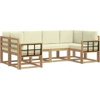 vidaXL Ensemble de canapés d'extérieur avec coussins, 6 pièces, blanc et crème