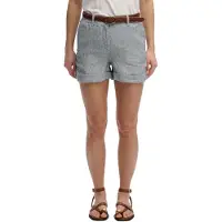 Superdry pour femme. W7110496A Short Mid Rise Linen blue (30), Bleu, Casuel