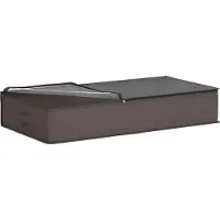 vidaXL Boîte de rangement avec fenêtre transparente sur le dessus, gris, en non-tissé
